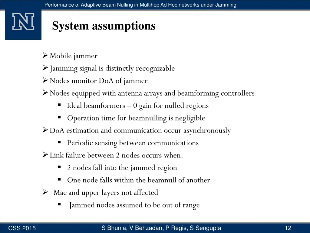 performance of adaptive beam nulling in multihop 10