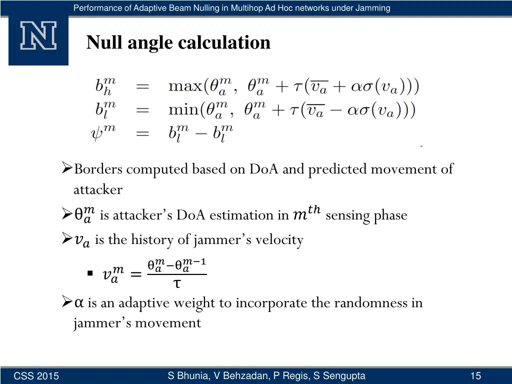 performance of adaptive beam nulling in multihop 13