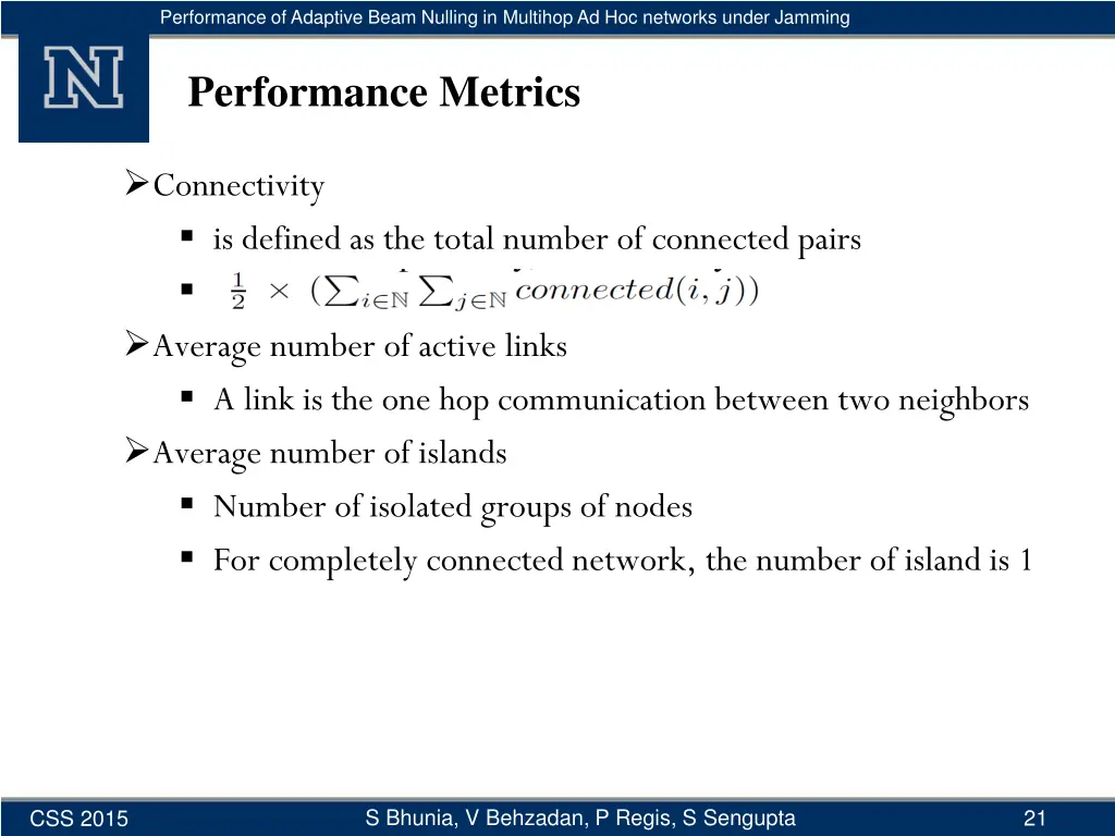 performance of adaptive beam nulling in multihop 19