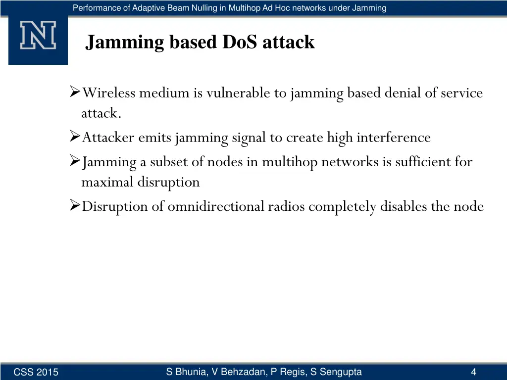 performance of adaptive beam nulling in multihop 2