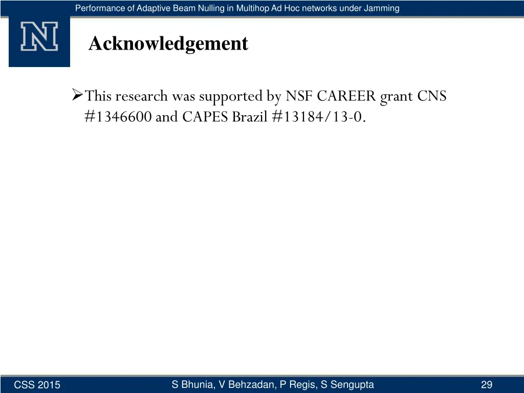 performance of adaptive beam nulling in multihop 27