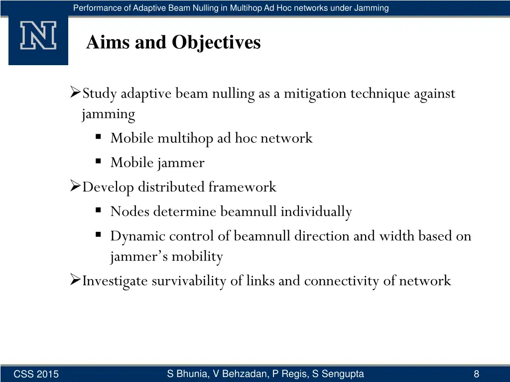 performance of adaptive beam nulling in multihop 6
