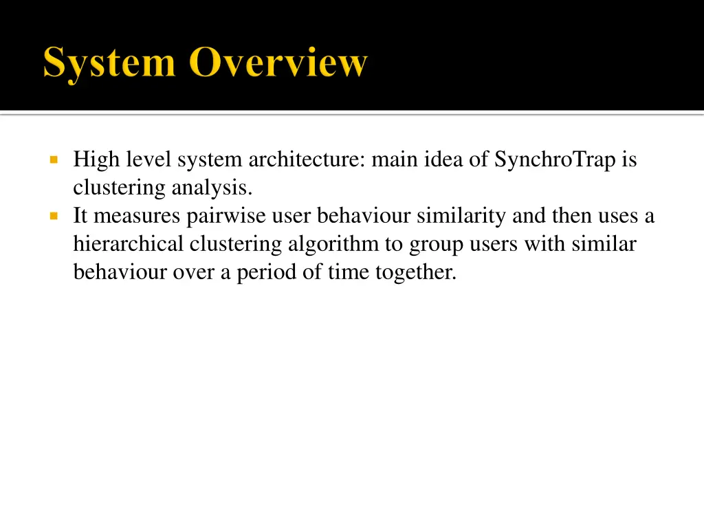 high level system architecture main idea
