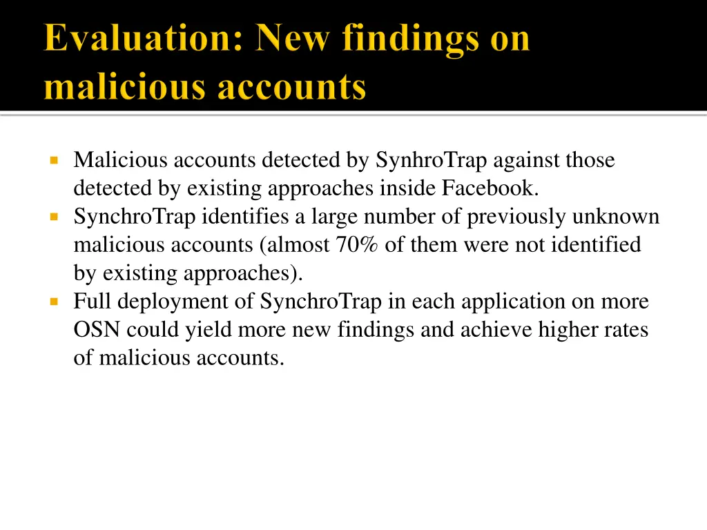 malicious accounts detected by synhrotrap against