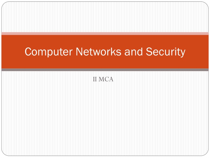 computer networks and security