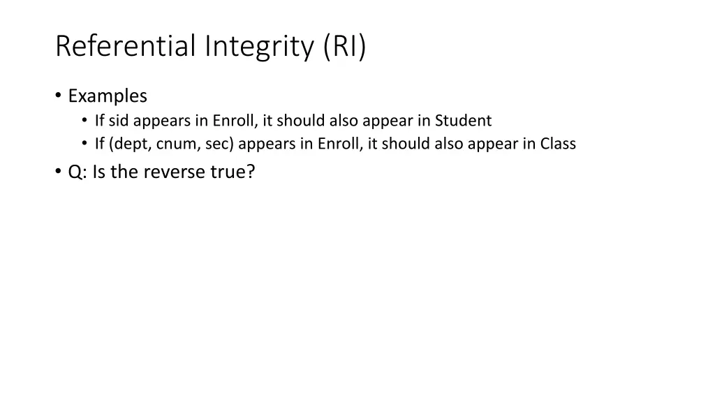 referential integrity ri