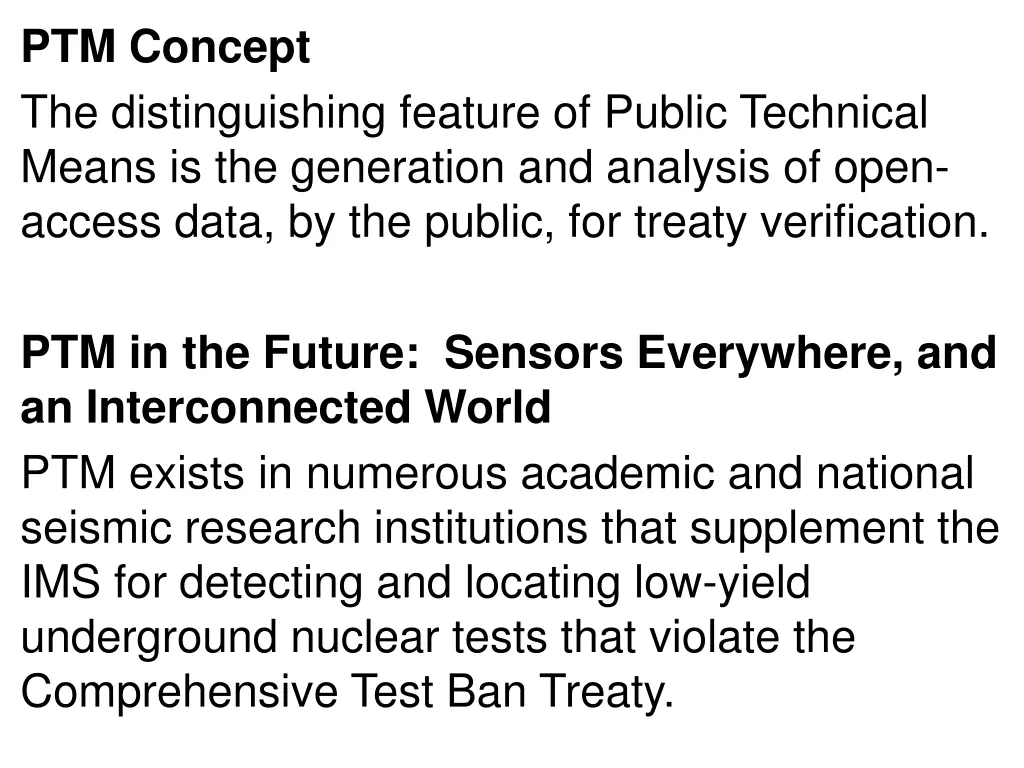 ptm concept the distinguishing feature of public