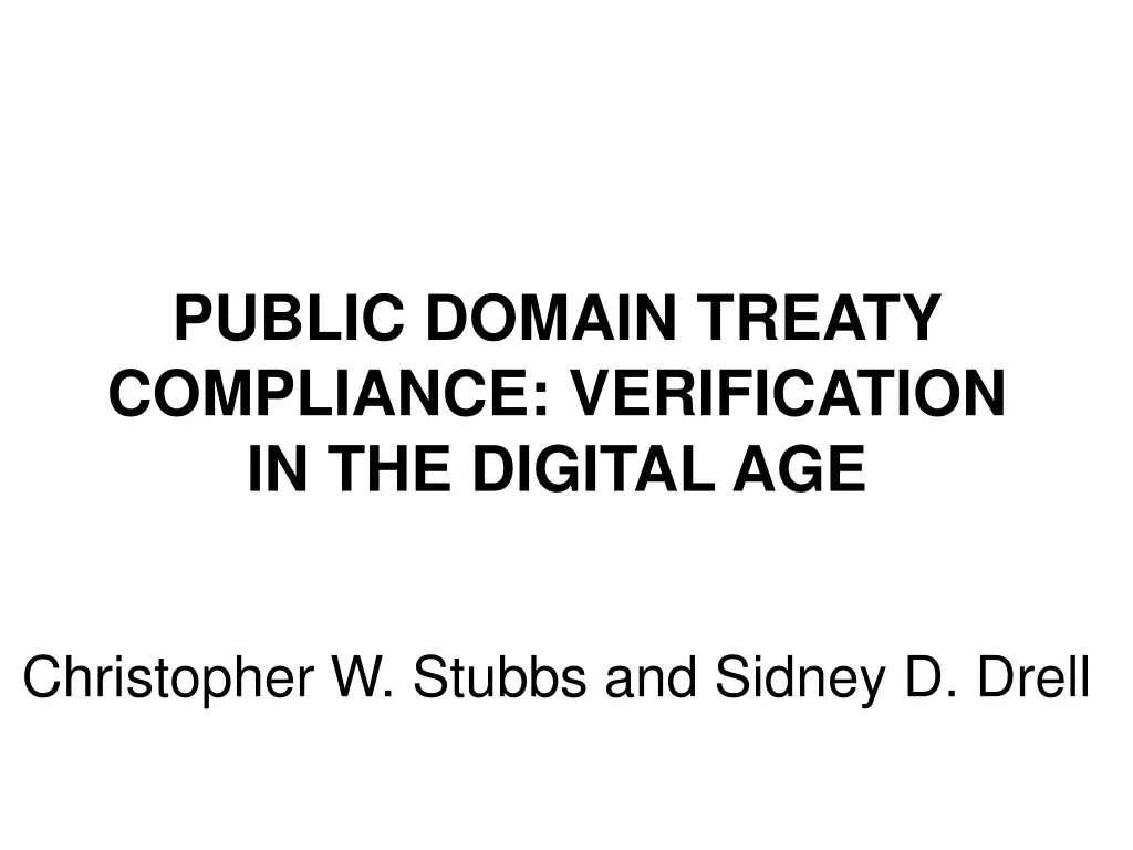 public domain treaty compliance verification
