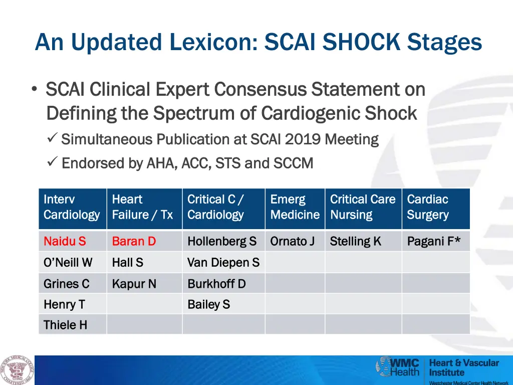 an updated lexicon scai shock stages