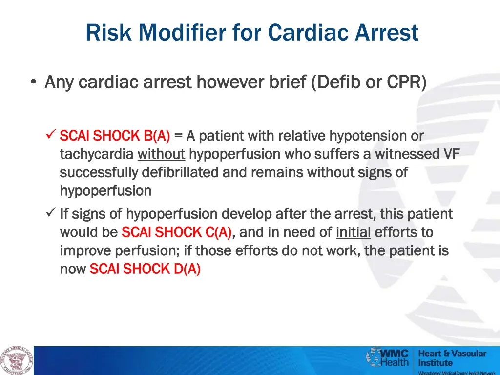 risk modifier for cardiac arrest
