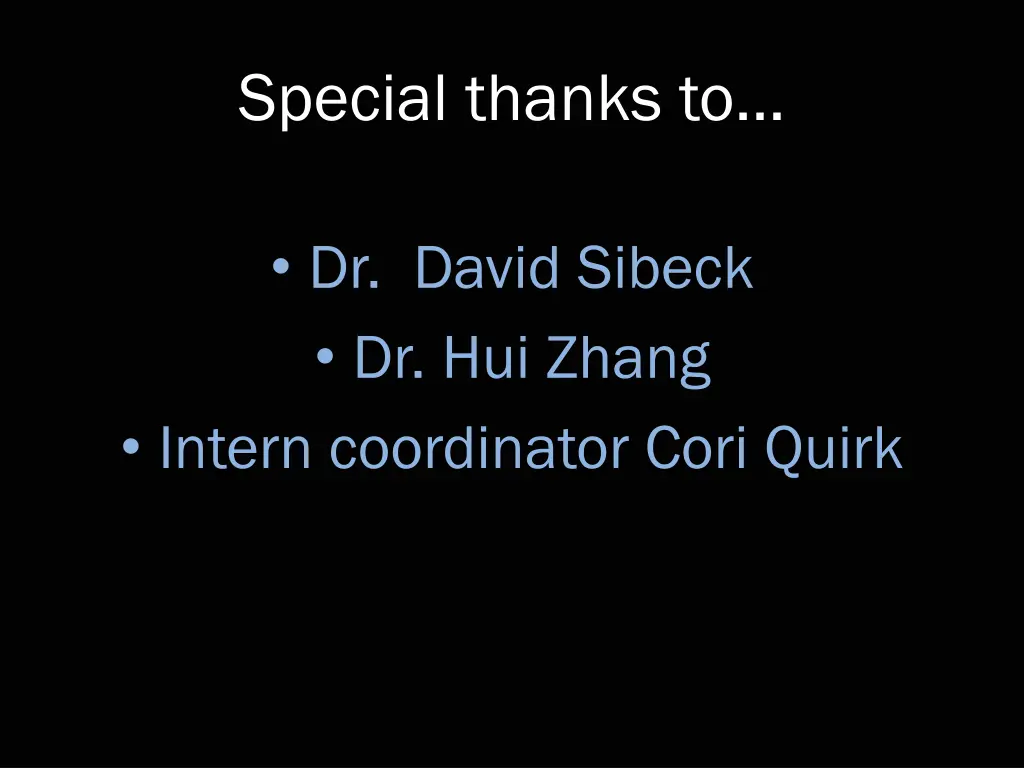 special thanks to