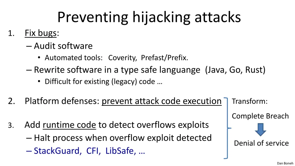 preventing hijacking attacks 1 fix bugs audit