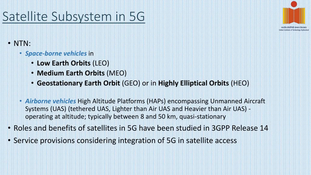 satellite subsystem in 5g