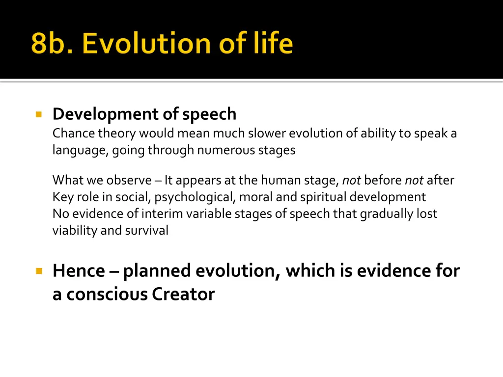 development of speech chance theory would mean