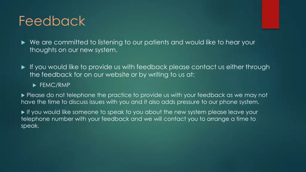 feedback