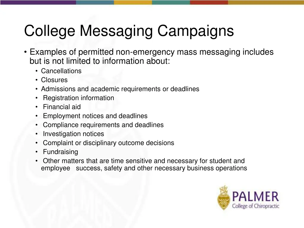 college messaging campaigns