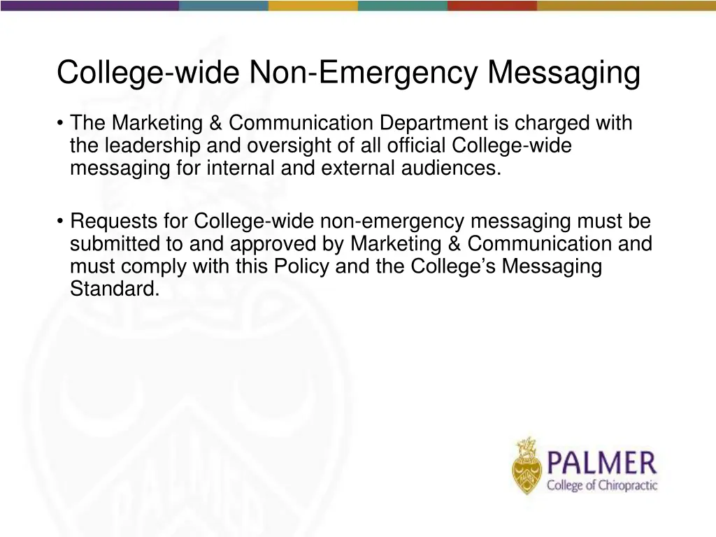 college wide non emergency messaging