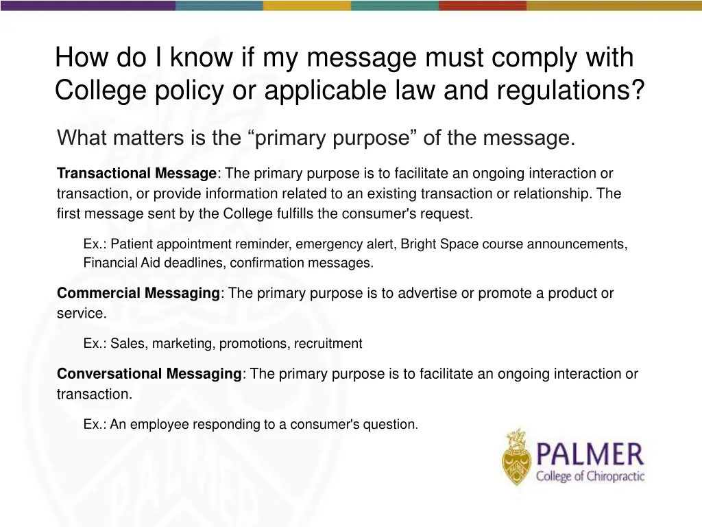 how do i know if my message must comply with