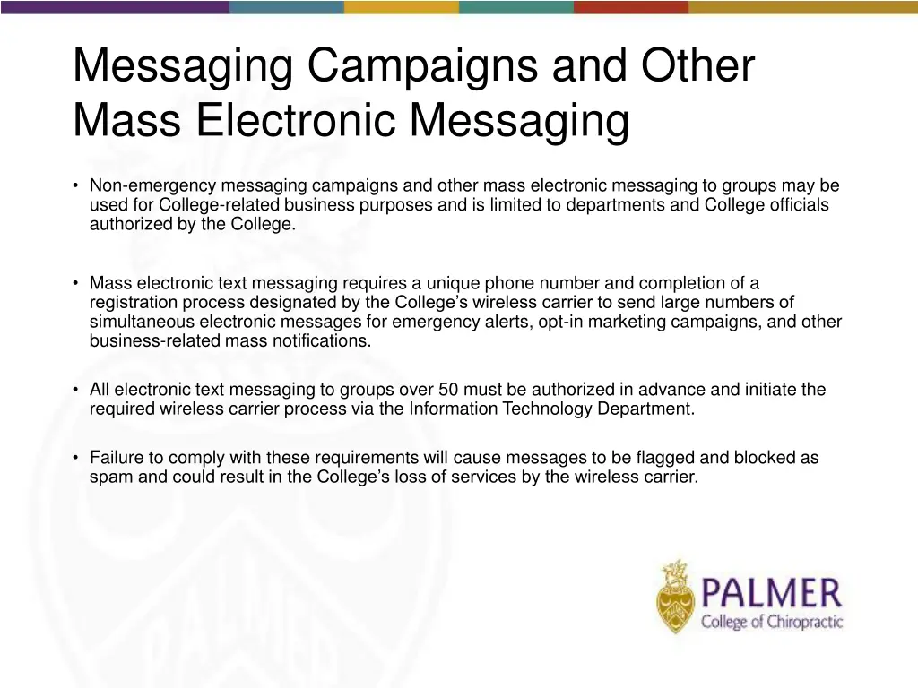messaging campaigns and other mass electronic
