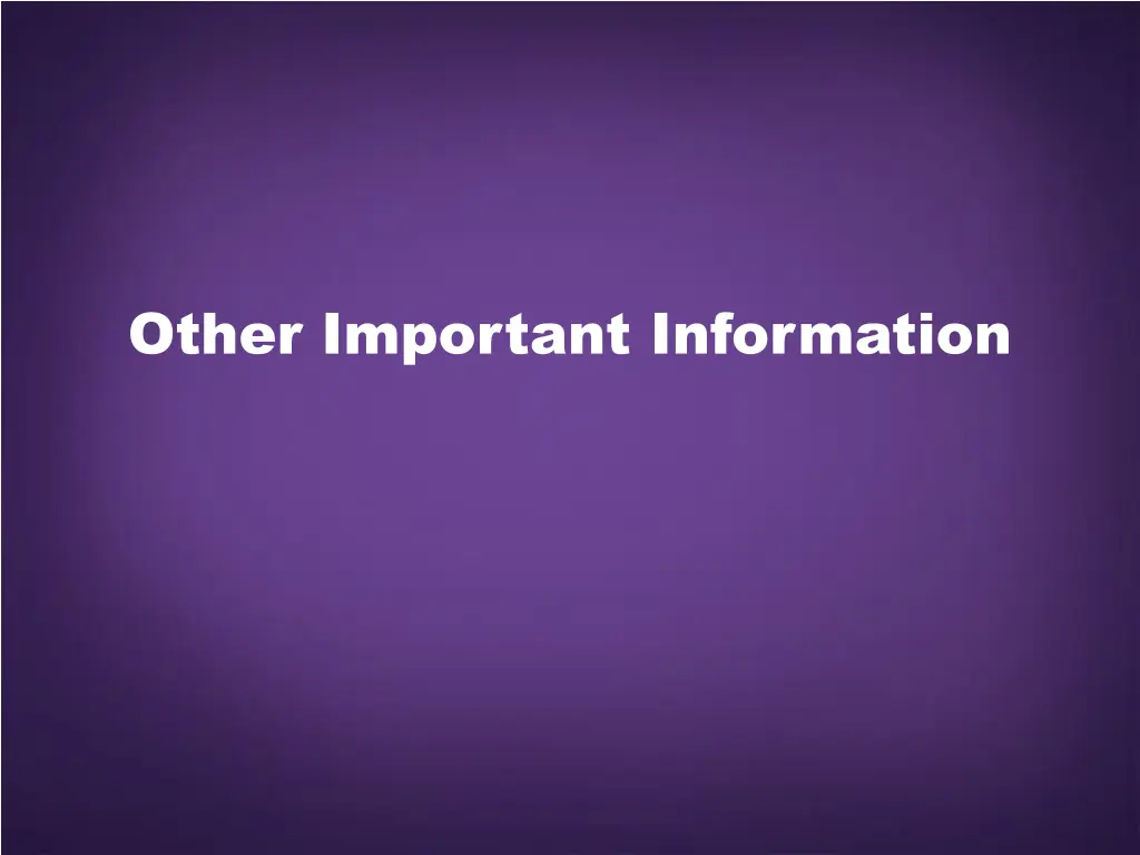 other important information