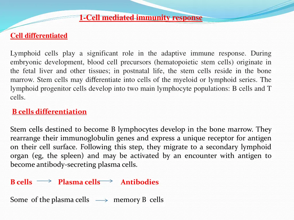 1 cell mediated immunity response