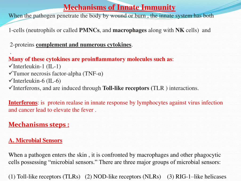 mechanisms of innate immunity when the pathogen