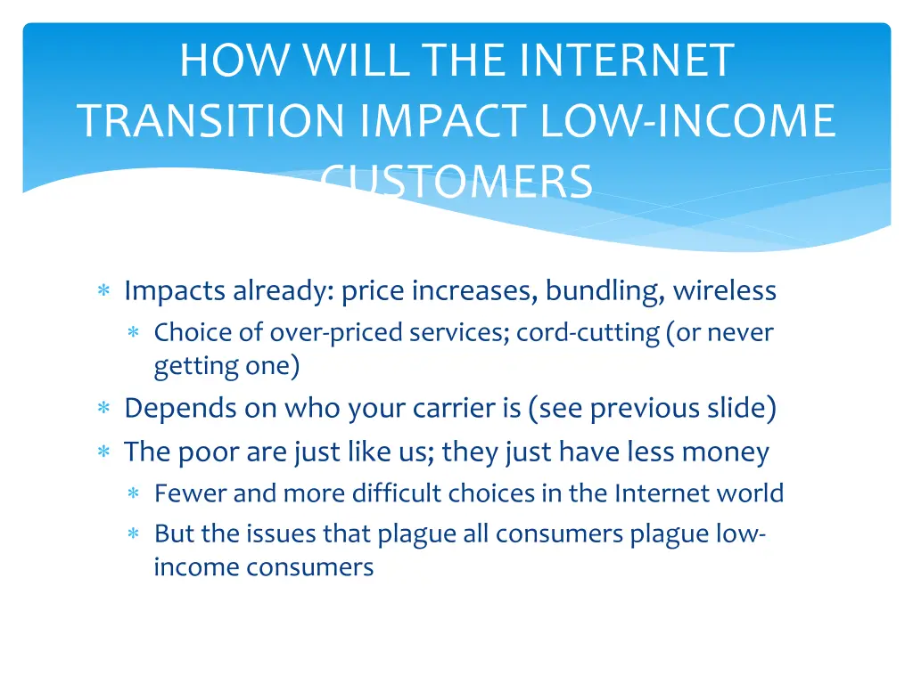 how will the internet transition impact