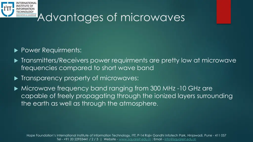 advantages of microwaves 1
