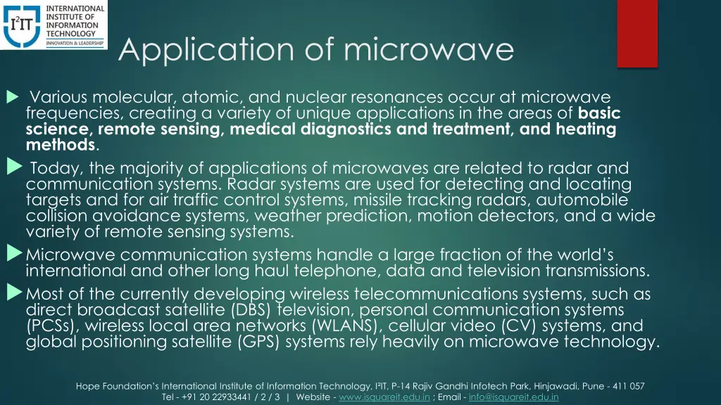 application of microwave