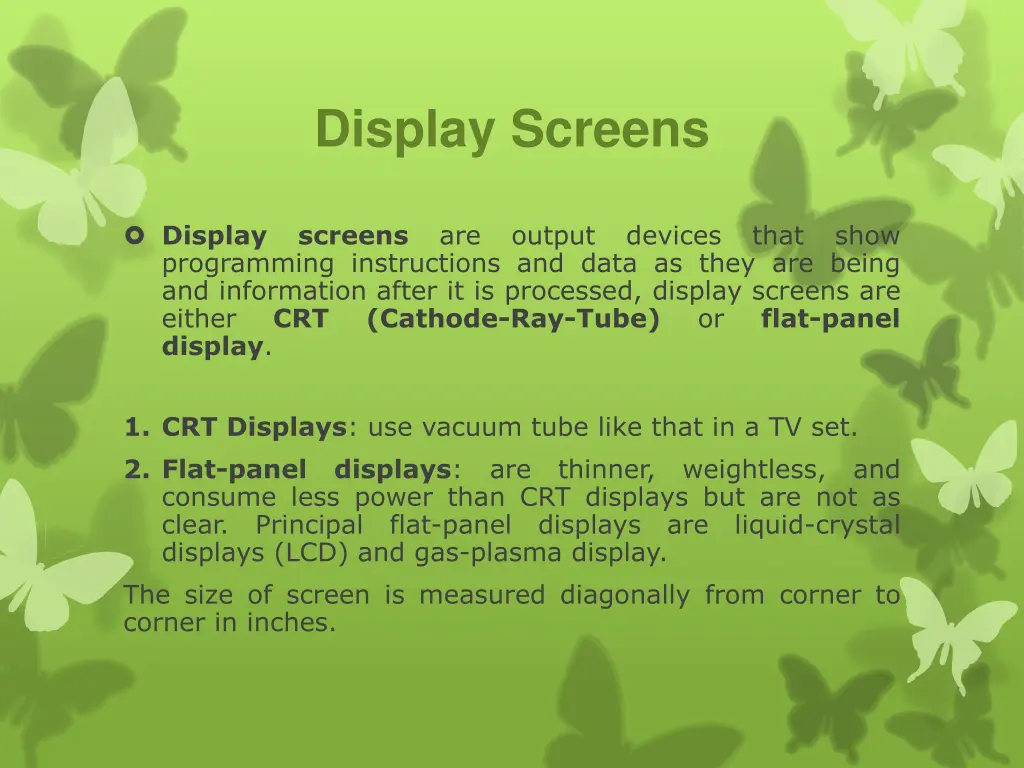 display screens