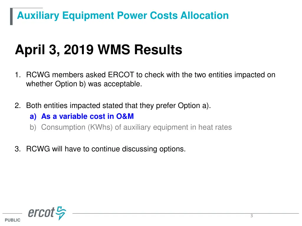 auxiliary equipment power costs allocation