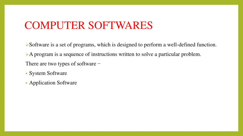 computer softwares