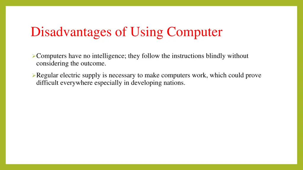 disadvantages of using computer