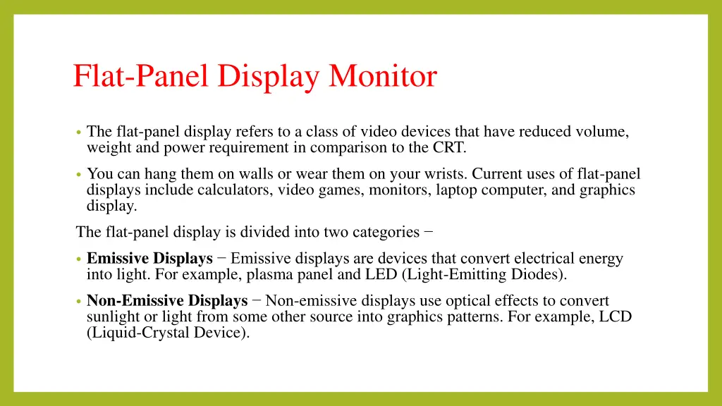 flat panel display monitor