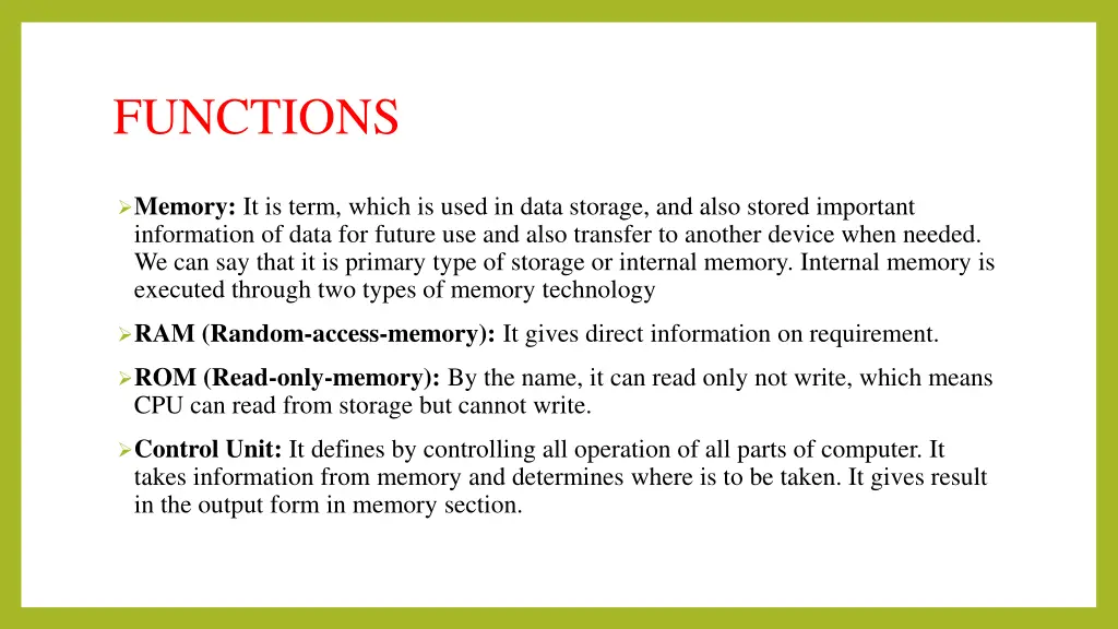 functions
