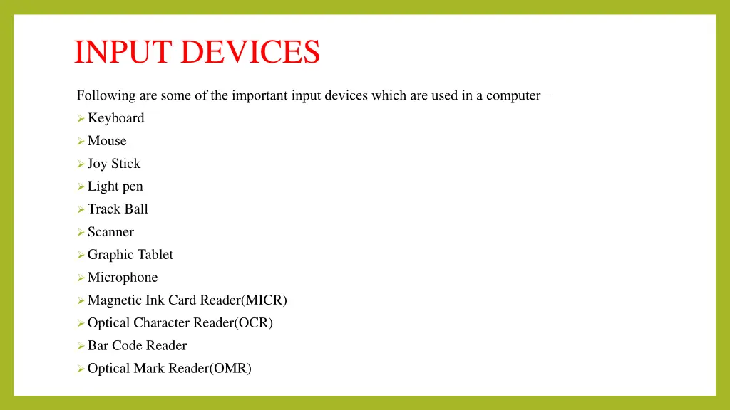 input devices
