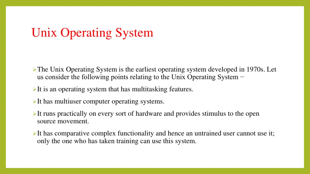 unix operating system