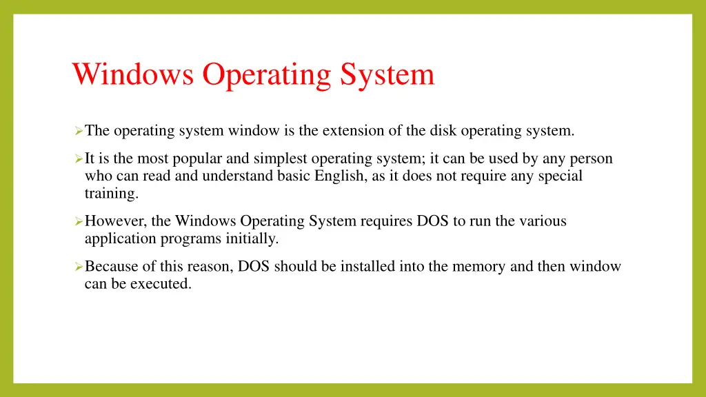 windows operating system