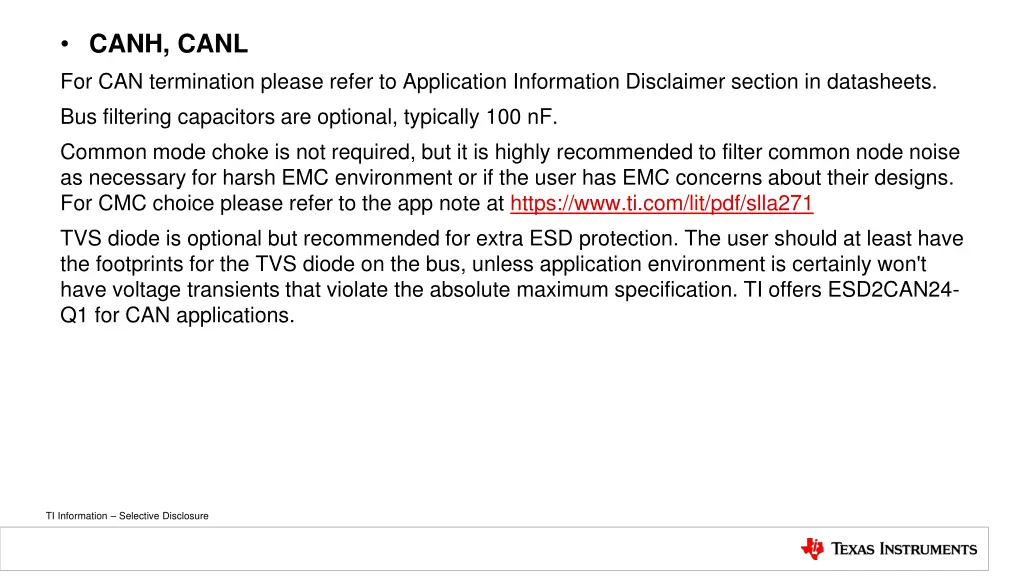 canh canl for can termination please refer
