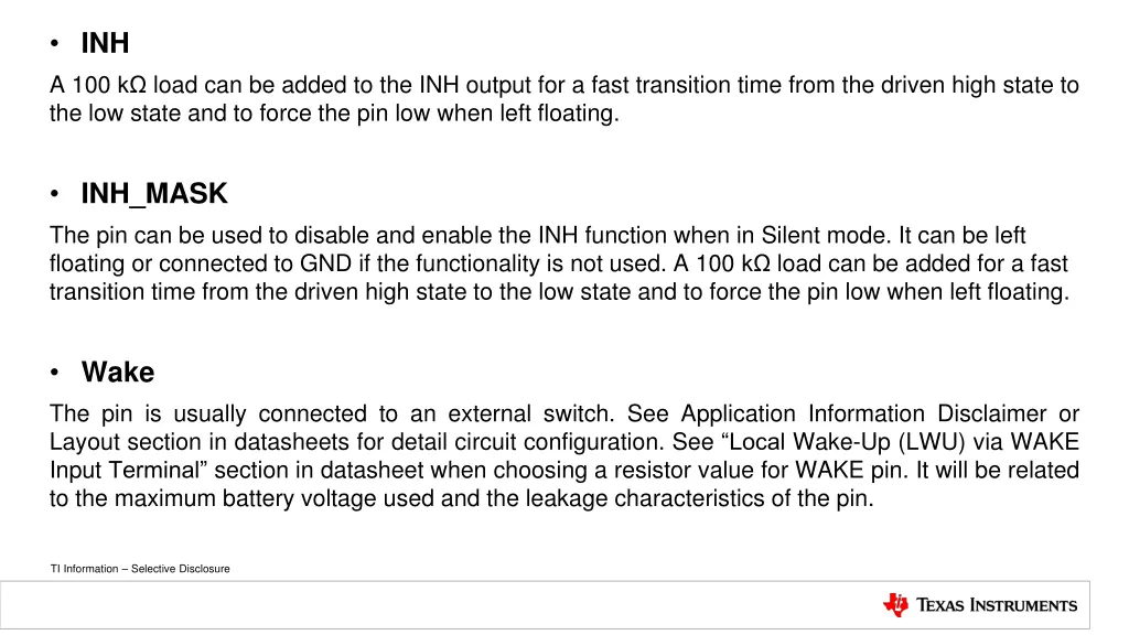 inh a 100 k load can be added to the inh output 1