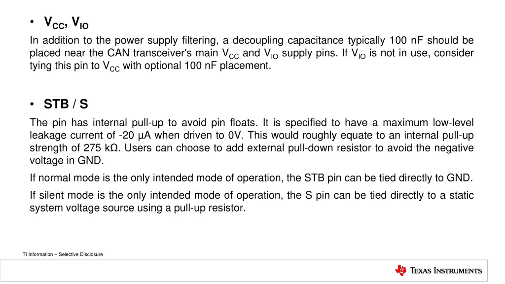 v cc v io in addition to the power supply