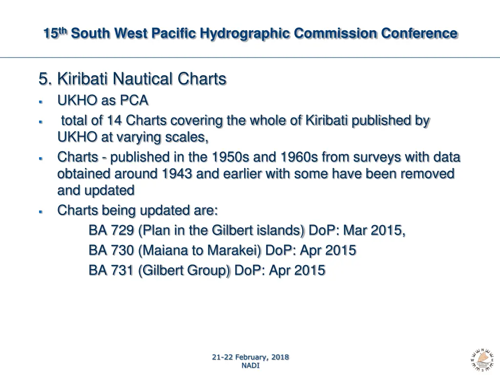 15 th south west pacific hydrographic commission 6