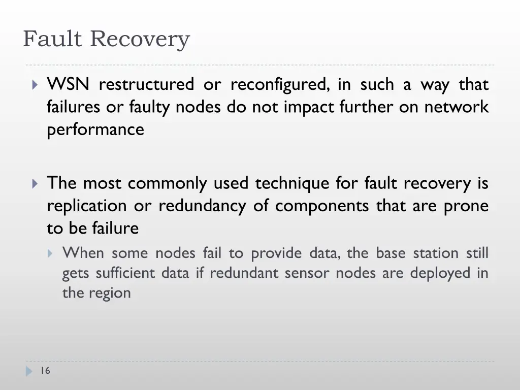 fault recovery