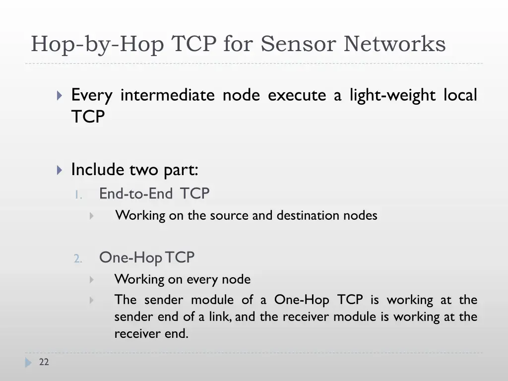 hop by hop tcp for sensor networks 1
