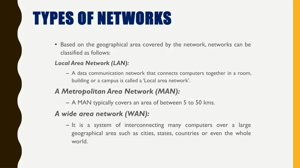 types of networks types of networks