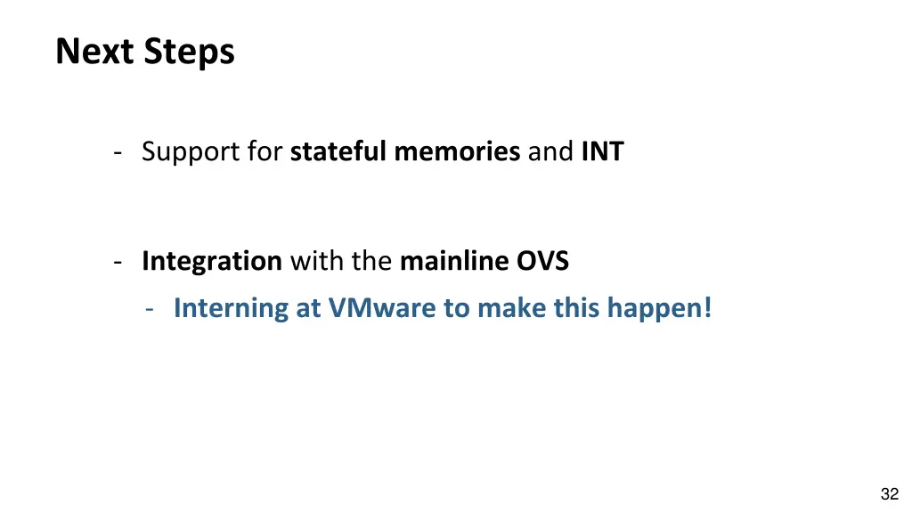 next steps