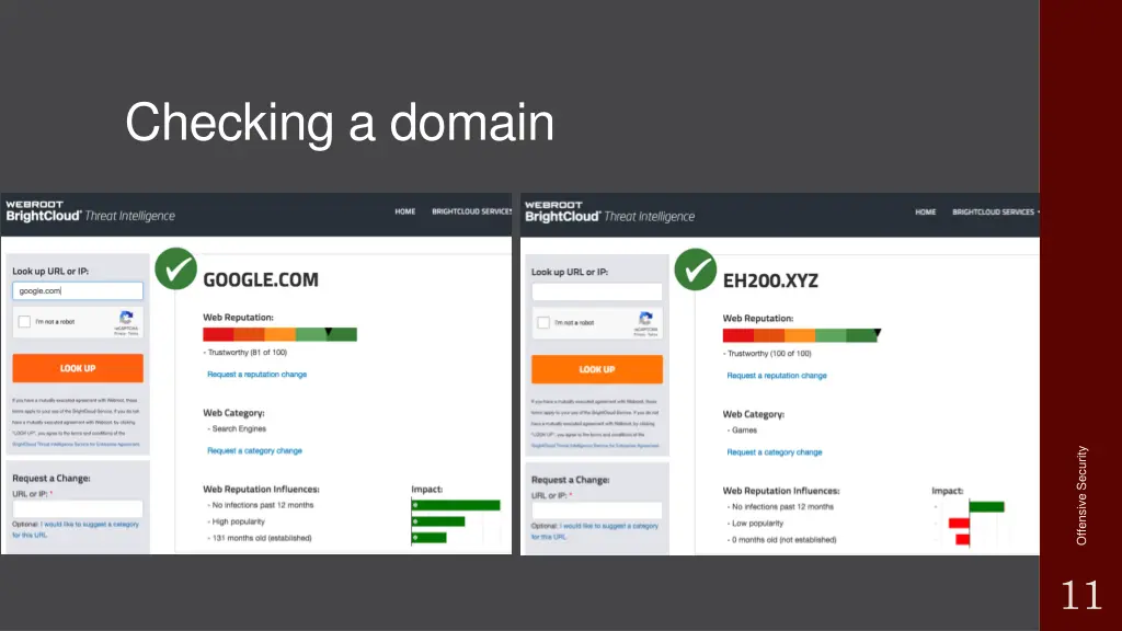 checking a domain