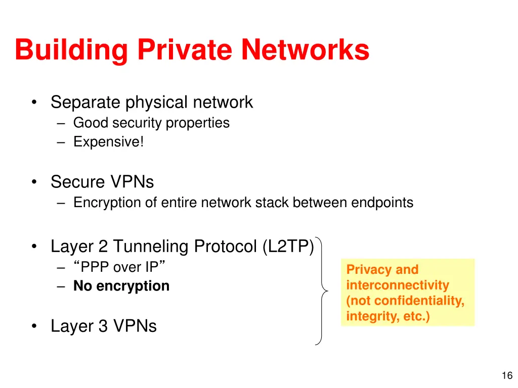 building private networks