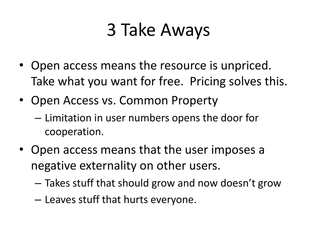 3 take aways