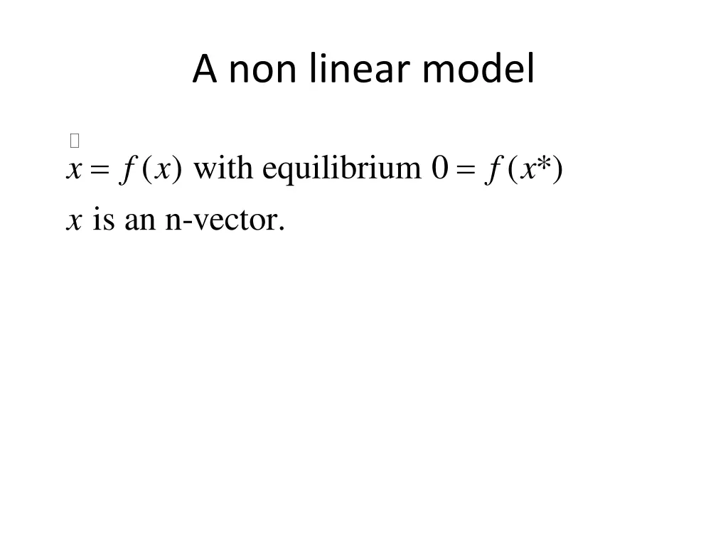 a non linear model